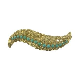 Tiffany & Co. 18 Karat Yellow Gold and Turquoise Brooch/Pin #16802